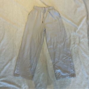 white/cream wide leg sweatpants